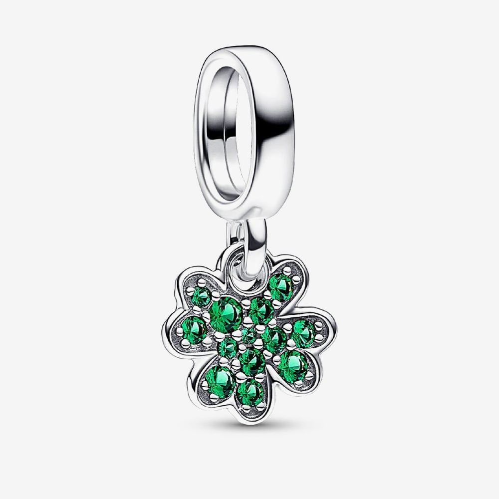 PANDORA 792751C01 Silver Green Crystal Four Leaf Clover Charm - thbaker ...