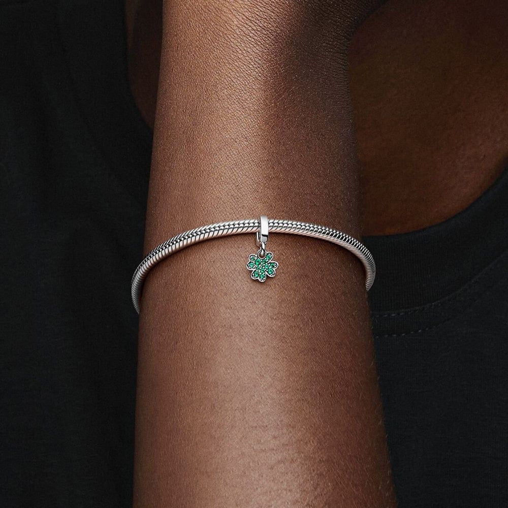PANDORA 792751C01 Silver Green Crystal Four Leaf Clover Charm - thbaker ...