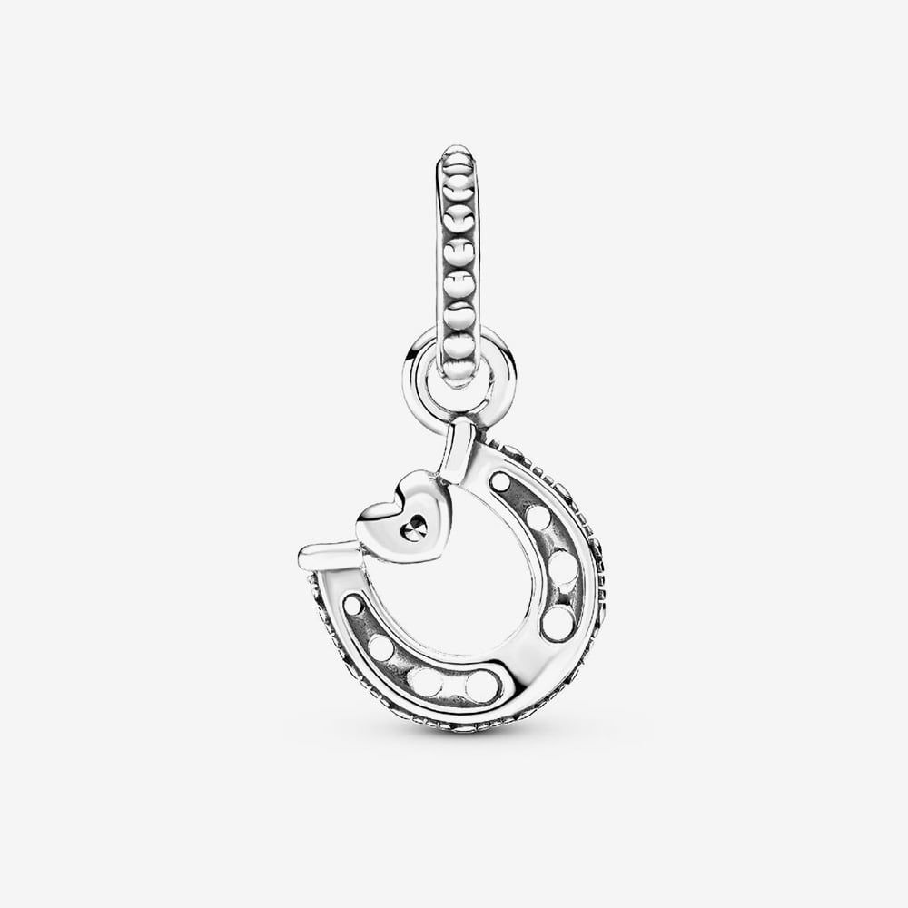PANDORA 799157C01 Silver Cubic Zirconia Horseshoe Dangle Charm ...