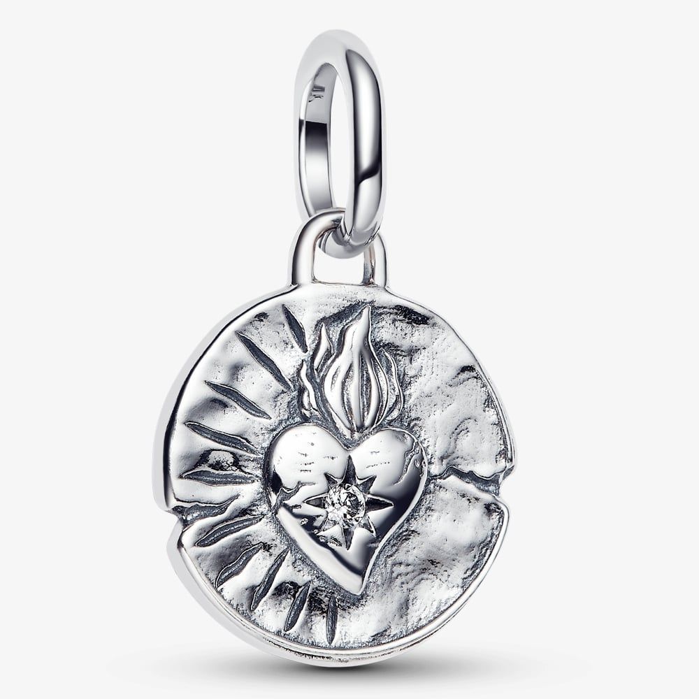 PANDORA 793975C01 Sterling Silver Cubic Zirconia Heart Medallion Dangle ...