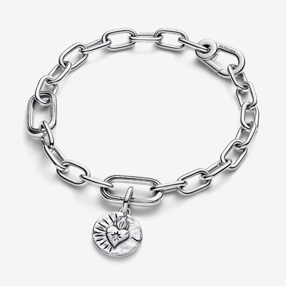 PANDORA 793975C01 Sterling Silver Cubic Zirconia Heart Medallion Dangle ...