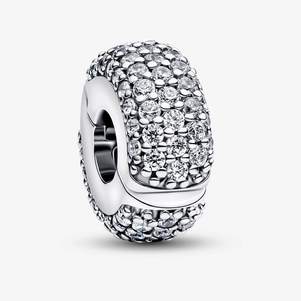 PANDORA 794032C01 Sterling Silver Cubic Zirconia Pave Clip Charm ...