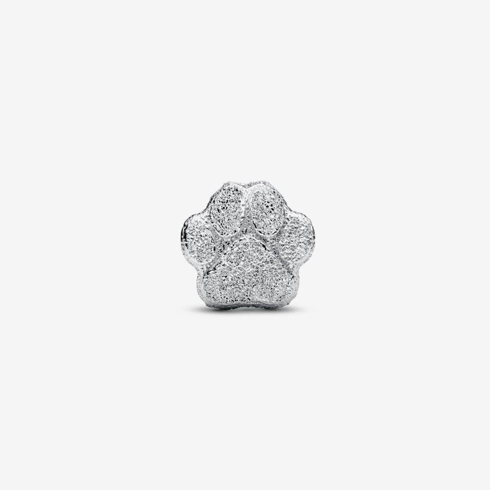 PANDORA 794043C00 Sterling Silver Textured Paw Print Charm - thbaker.co.uk