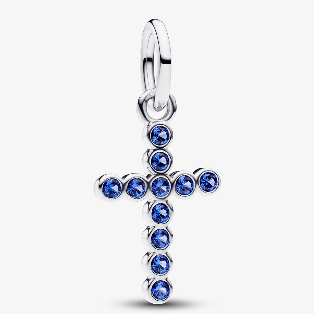 Inspired Silver Square Bracelet Charm With Cubic Zirconia - 0.75" Silver Plated Charm For Pandora-style Bracelets - View #10