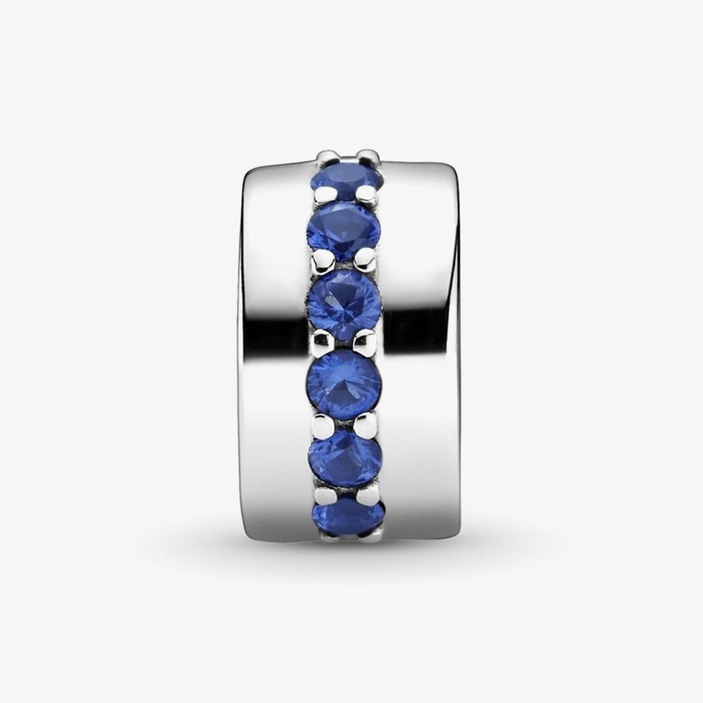 PANDORA 791972C01 Sterling Silver Blue Cubic Zirconia Clip Charm ...