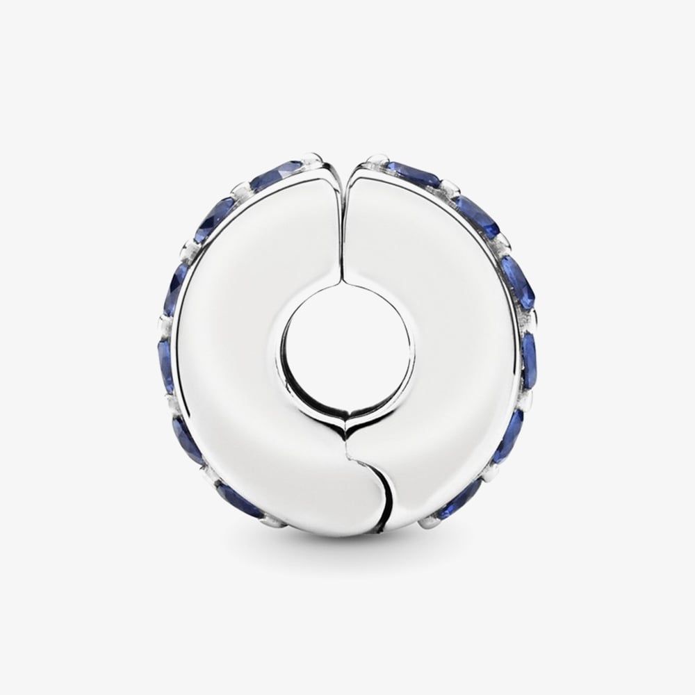 PANDORA 791972C01 Sterling Silver Blue Cubic Zirconia Clip Charm ...