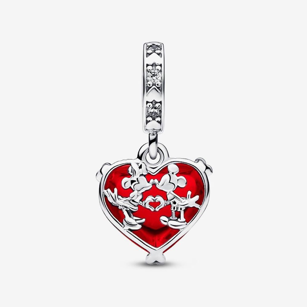 PANDORA 792522C01 Disney Mickey & Minnie Kiss Dangle Charm - thbaker.co.uk