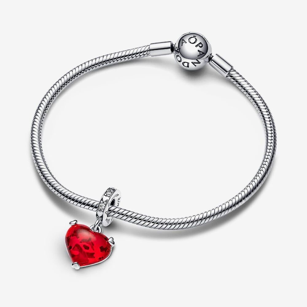 PANDORA 792522C01 Disney Mickey & Minnie Kiss Dangle Charm - thbaker.co.uk
