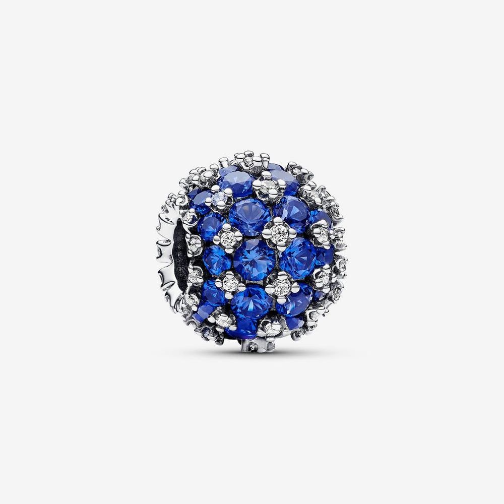 PANDORA 792630C02 Sparkling Pave Round Blue Charm - thbaker.co.uk