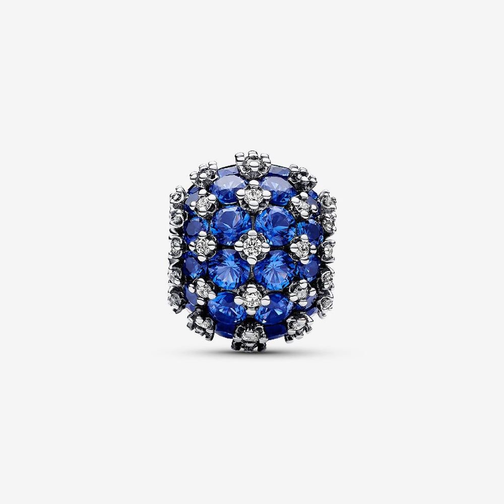 PANDORA 792630C02 Sparkling Pave Round Blue Charm - thbaker.co.uk