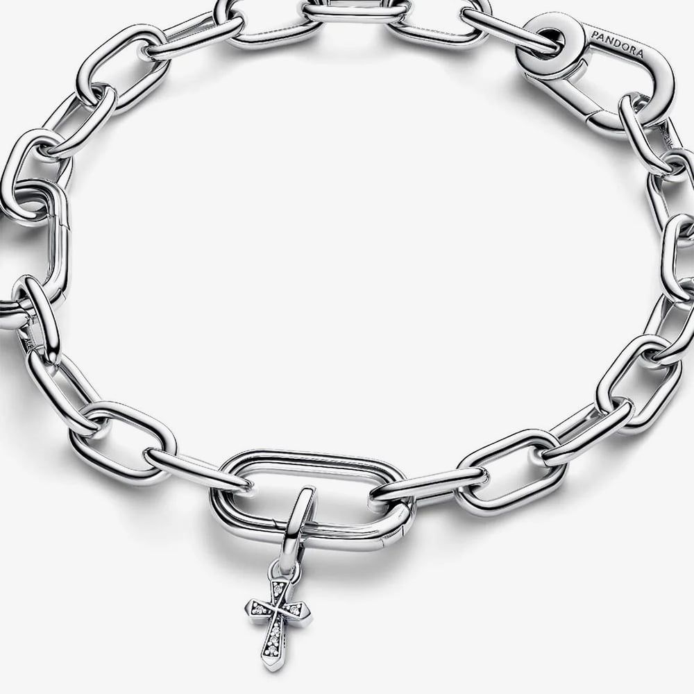 PANDORA 793044C01 Sterling Silver Pandora ME Cubic Zirconia Cross ...