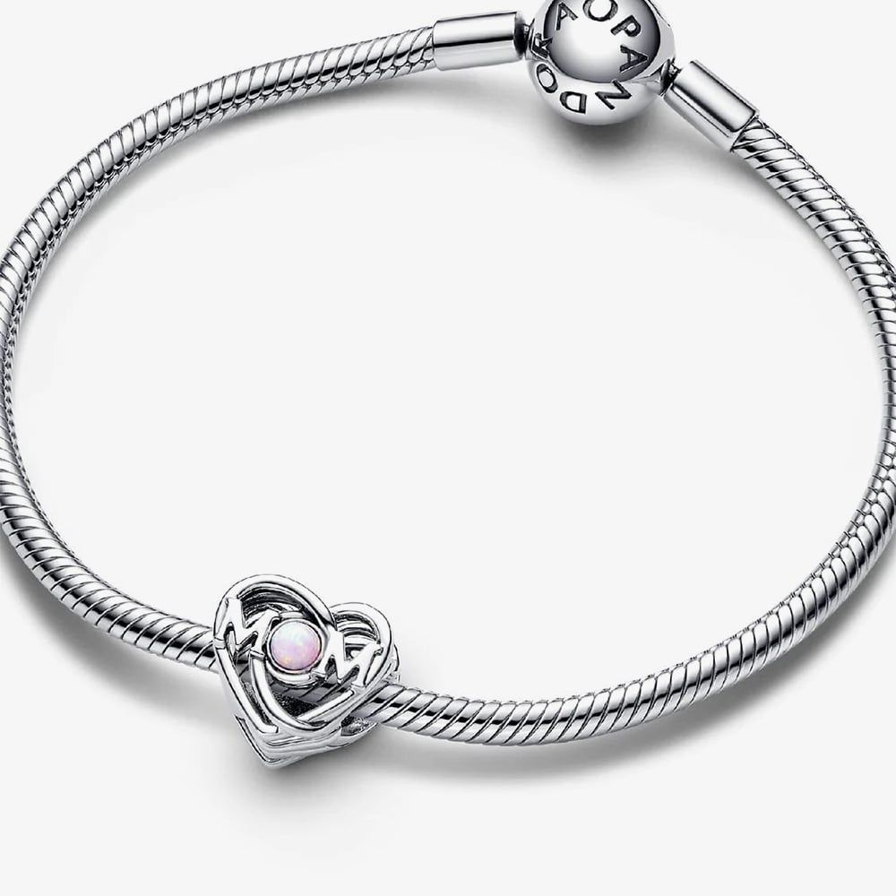 PANDORA 793233C01 Sterling Silver Cubic Synthetic Pearl Openwork Mum ...