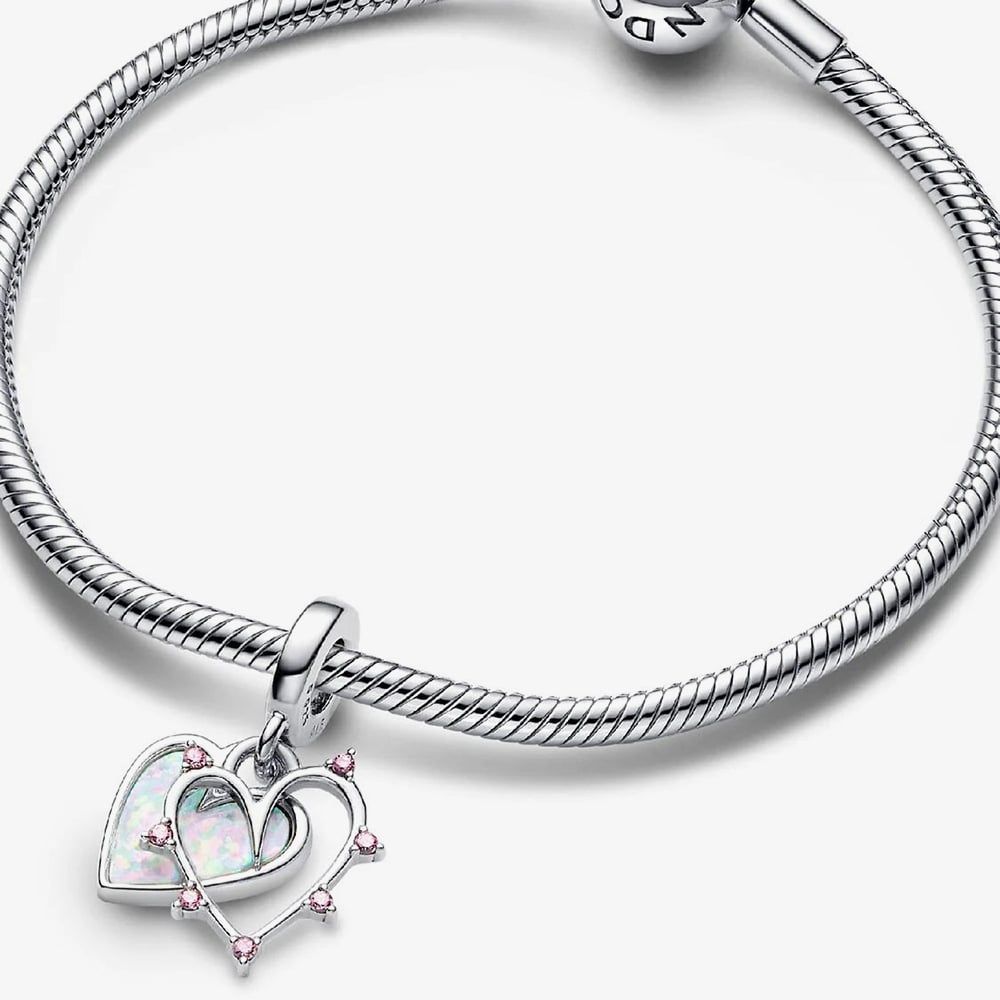 PANDORA 793434C01 Friendship Opalescent Double Dangle Charm - thbaker.co.uk