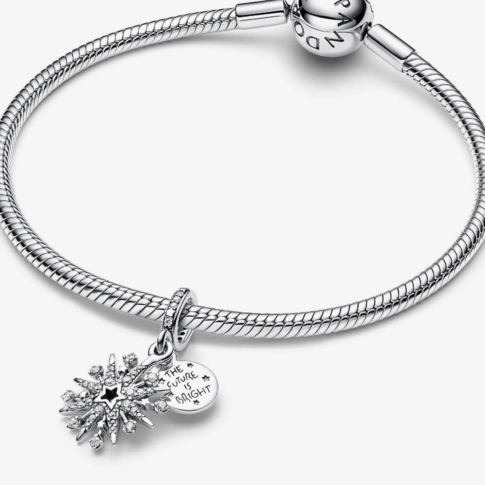 PANDORA 793512C01 Sparkling Firework Double Dangle Charm - thbaker.co.uk