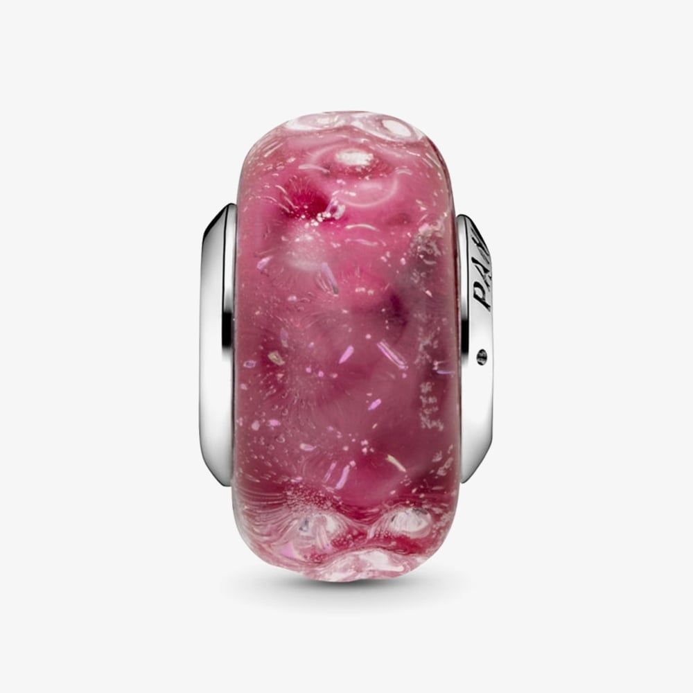 PANDORA 798872C00 Sterling Silver Fancy Pink Murano Glass Charm ...