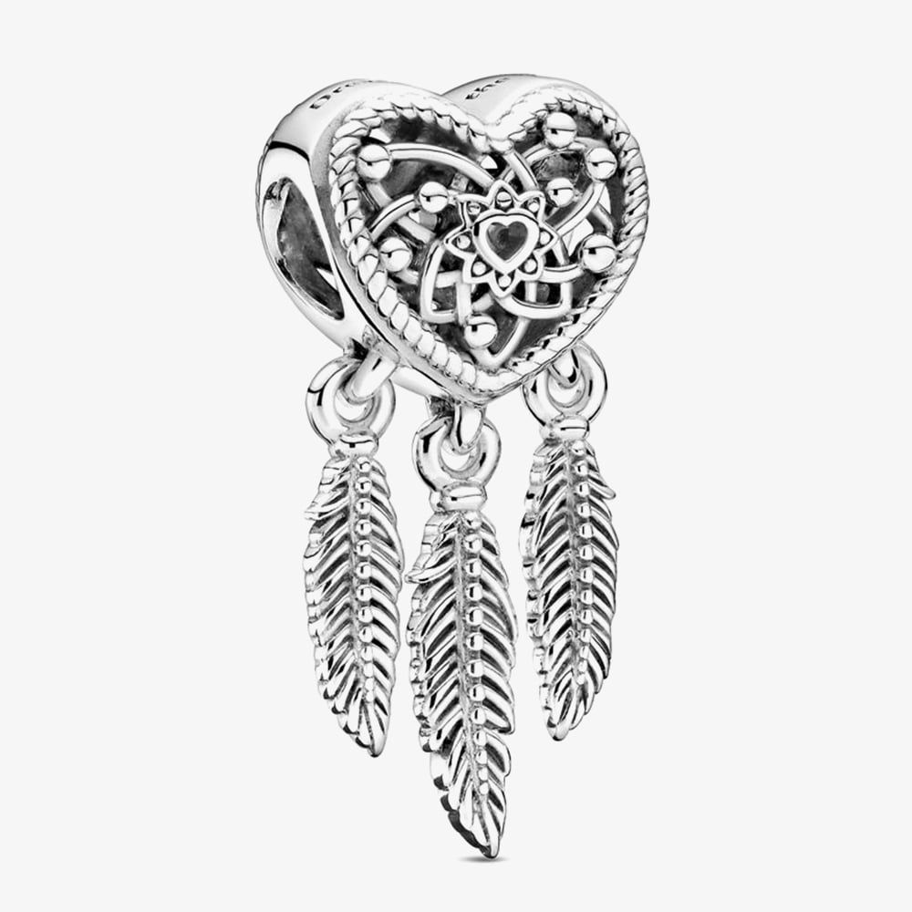 PANDORA 799107C00 Sterling Silver Dreamcatcher Heart Dangle Charm ...