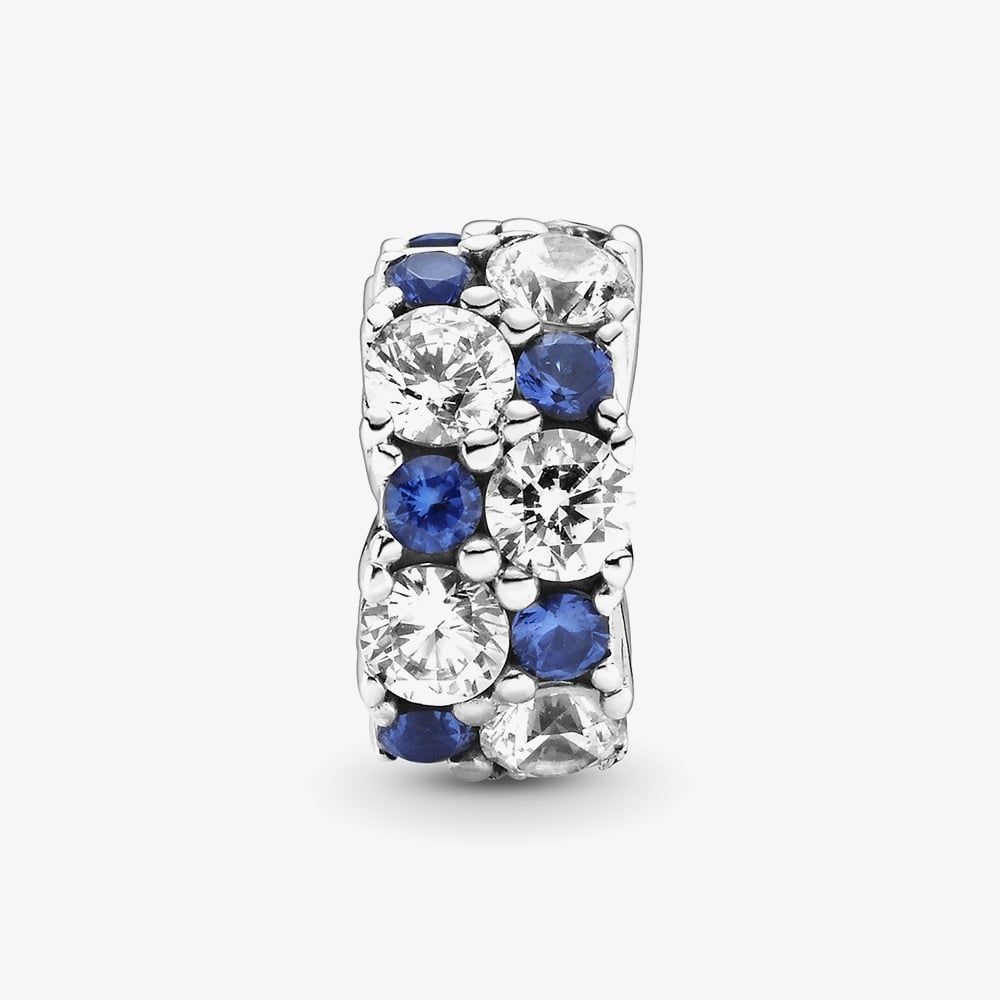 PANDORA 799171C01 Blue Sparkling Spacer Clip Charm - thbaker.co.uk