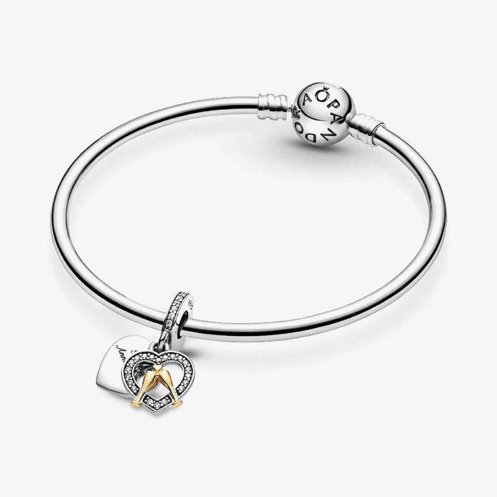 PANDORA 799322C01 Two Tone Happy Anniversary Dangle Charm - thbaker.co.uk