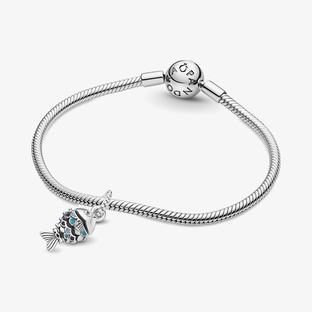 PANDORA 799428C01 Blue Scaled Fish Dangle Charm - thbaker.co.uk