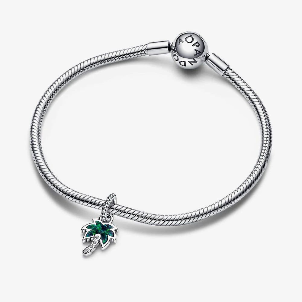 PANDORA 793352C01 Opalescent Green Palm Tree Charm - thbaker.co.uk