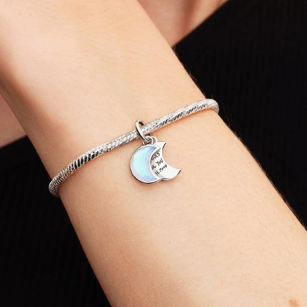 PANDORA 794272C01 Crescent Moon Double Dangle Charm - thbaker.co.uk