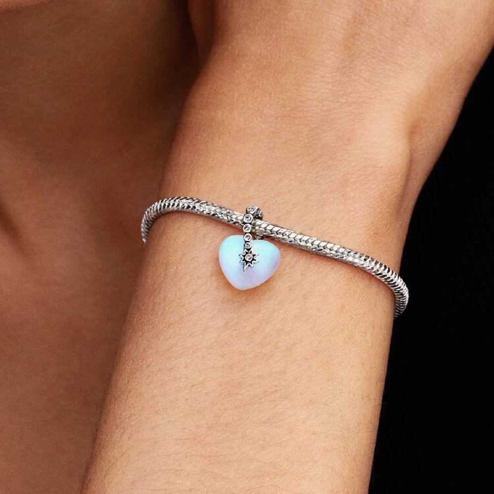 PANDORA 794143C01 Silver Shooting Star & Heart Dangle Charm - thbaker.co.uk