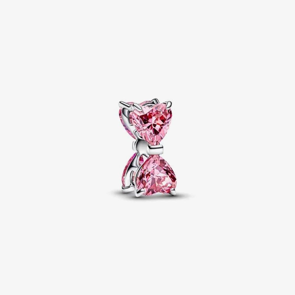 PANDORA 794253C01 Timeless Pink Cubic Zirconia Bow Charm - thbaker.co.uk