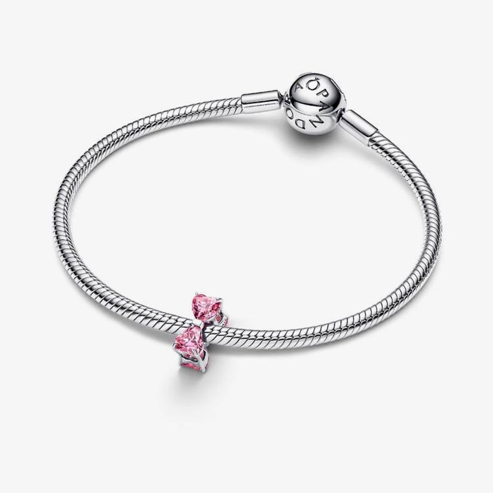 PANDORA 794253C01 Timeless Pink Cubic Zirconia Bow Charm - thbaker.co.uk