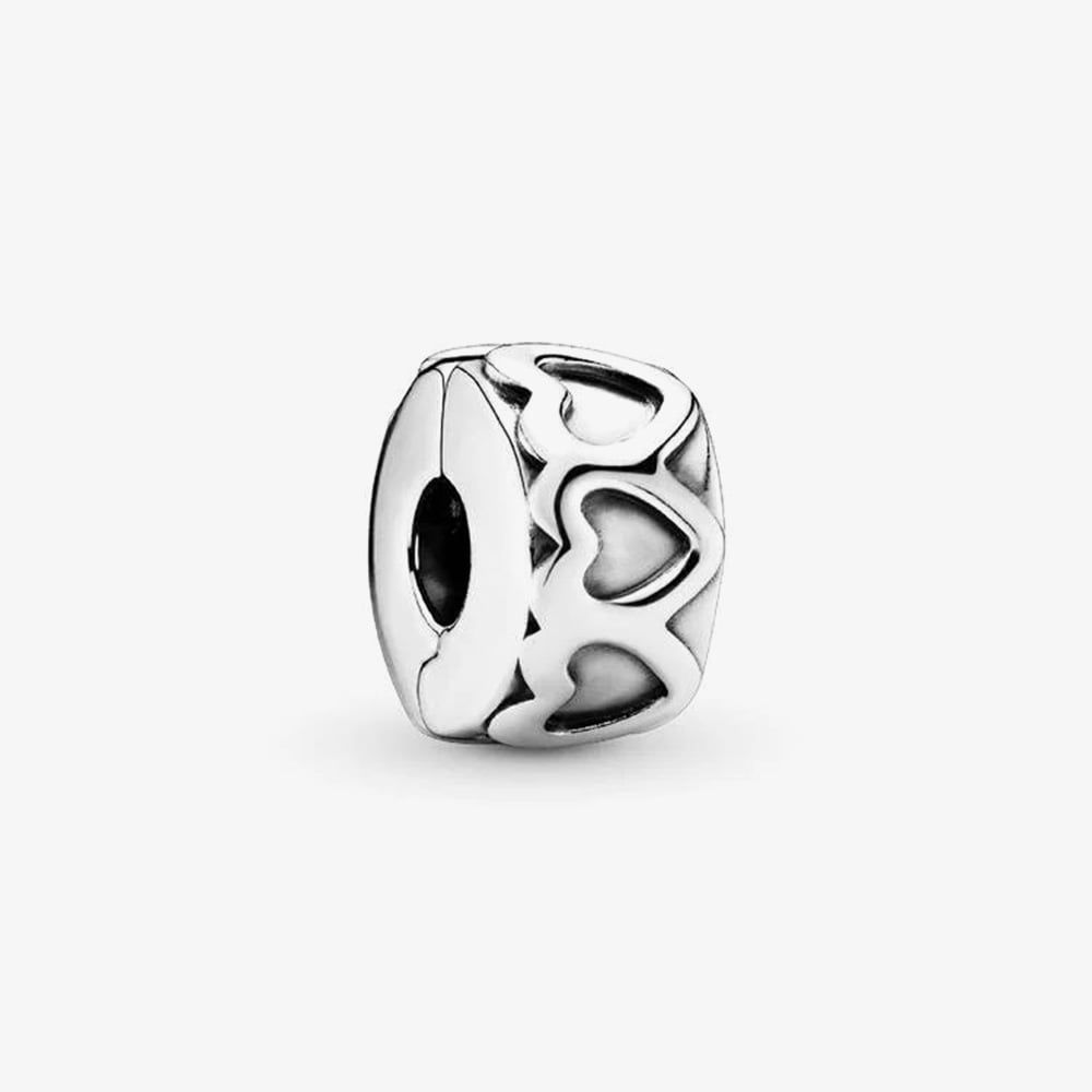 PANDORA 791978 Silver Band Of Hearts Clip Charm - thbaker.co.uk