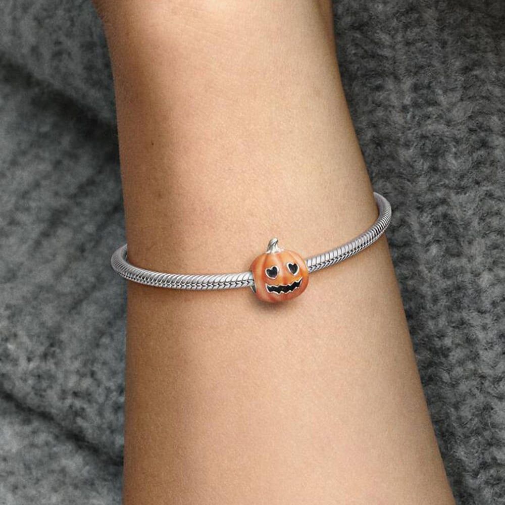 PANDORA 792291C01 Glow In The Dark Pumpkin Charm - thbaker.co.uk