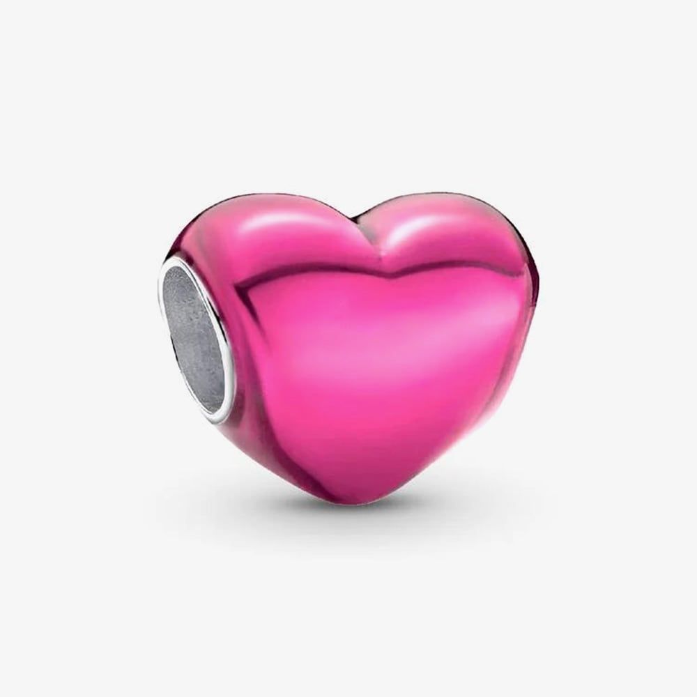 PANDORA 793337C03 Metallic Pink Heart Charm - thbaker.co.uk
