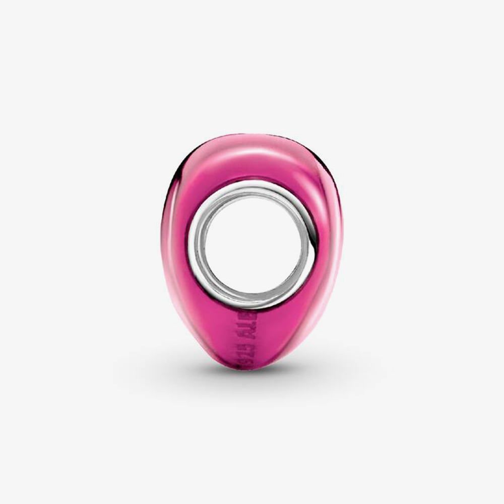 PANDORA 793337C03 Metallic Pink Heart Charm - thbaker.co.uk