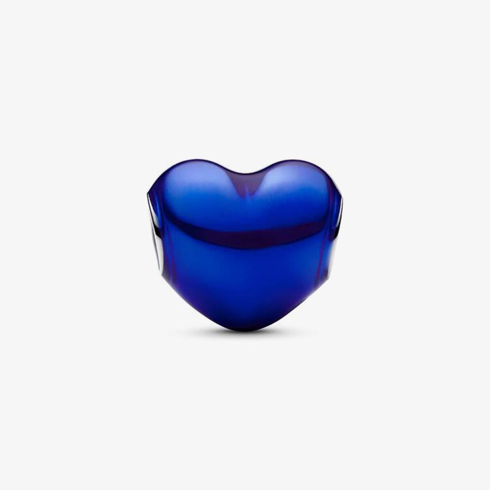 PANDORA 793337C05 Metallic Blue Heart Charm - thbaker.co.uk