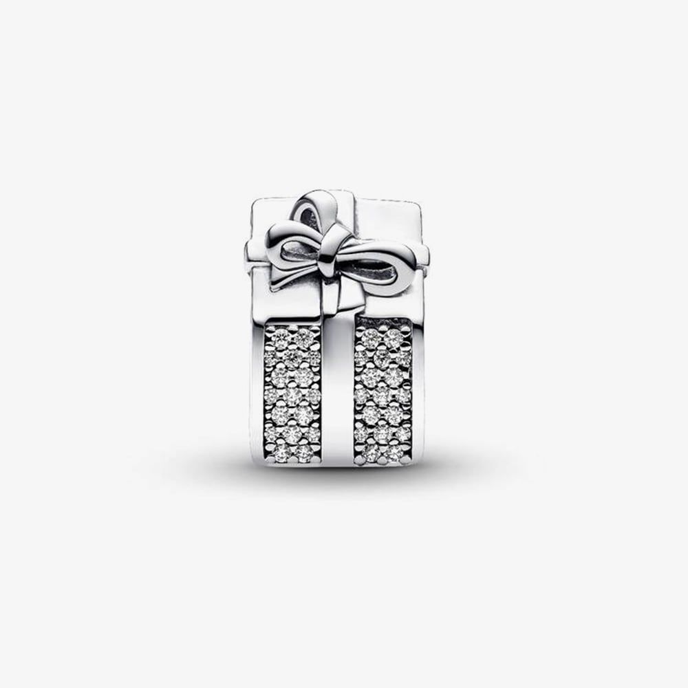 PANDORA 793603C01 Sparkling Gift Box Charm - thbaker.co.uk
