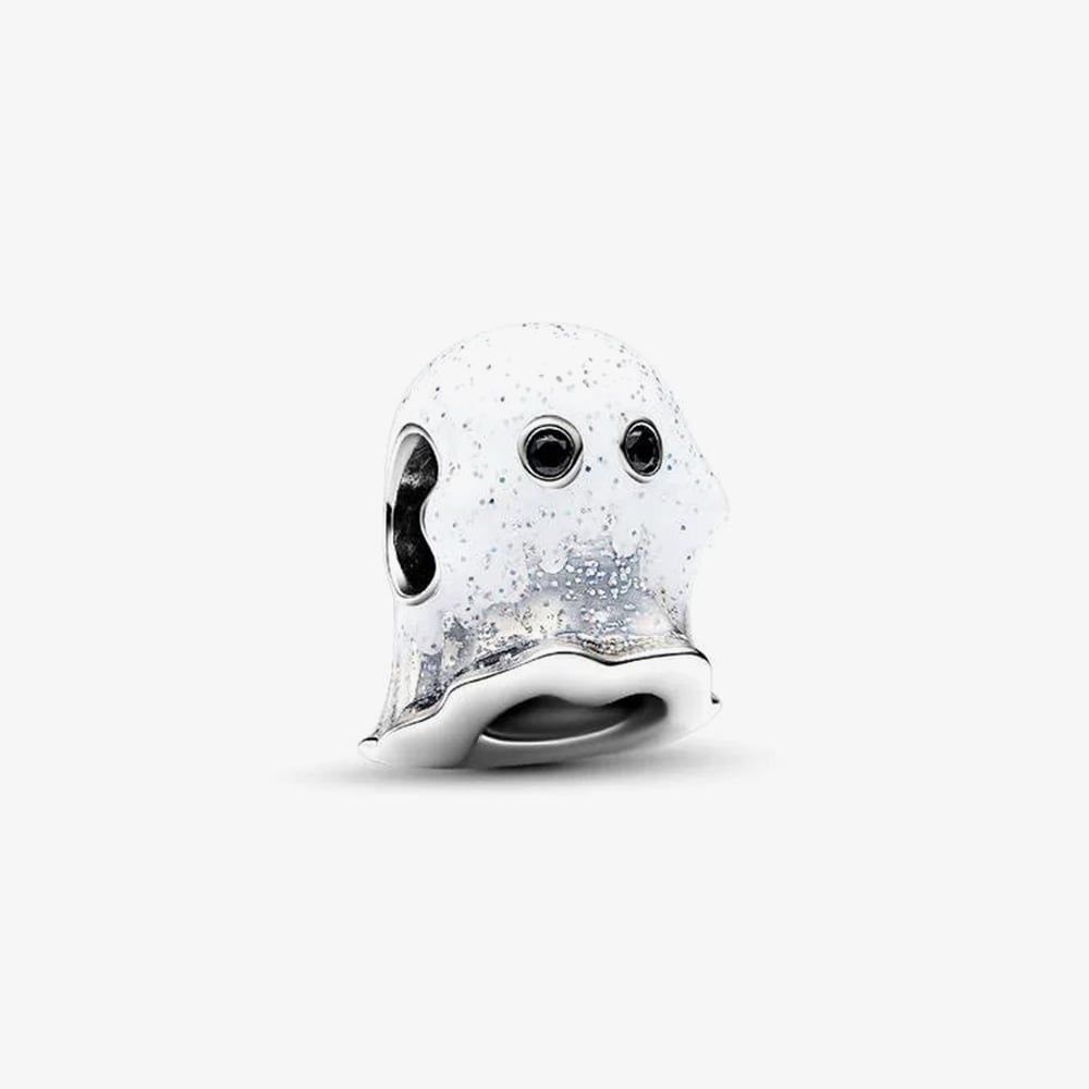 PANDORA 793404C01 Glow In The Dark Enamel Ghost Charm - thbaker.co.uk