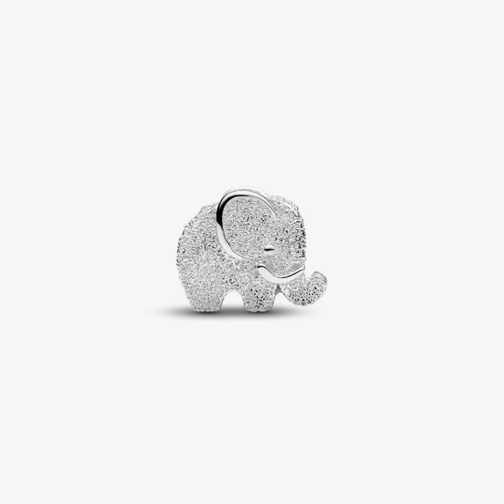 PANDORA 794528C00 Silver Textured Elephant Mini Charm - thbaker.co.uk