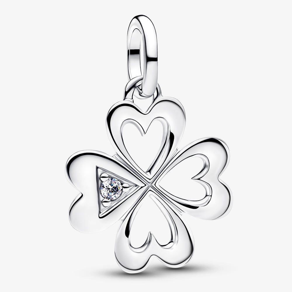 PANDORA 793034C01 ME Silver Four Leaf Clover Medallion Charm - thbaker ...