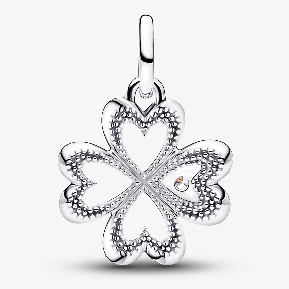PANDORA 793034C01 ME Silver Four Leaf Clover Medallion Charm - thbaker ...