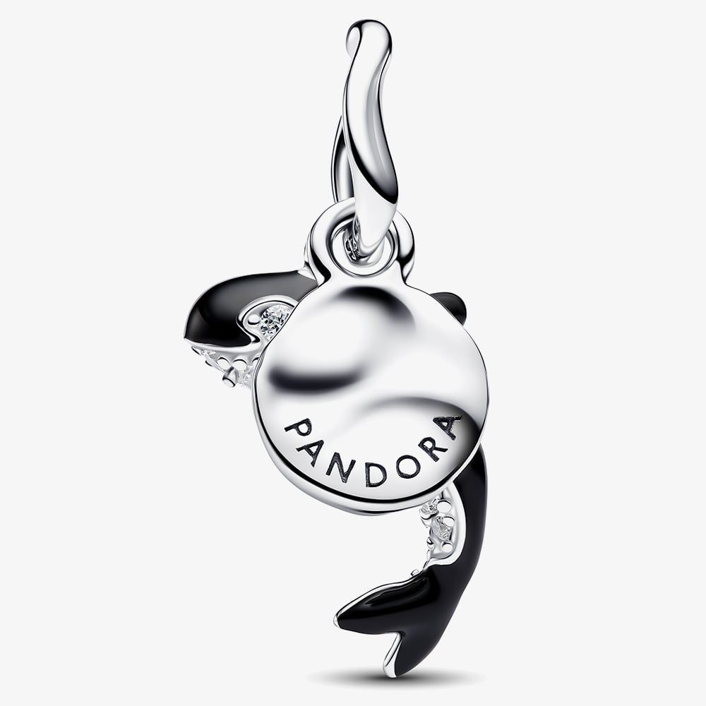 PANDORA 794683C01 Silver & Cubic Zirconia Orca Dangle Charm