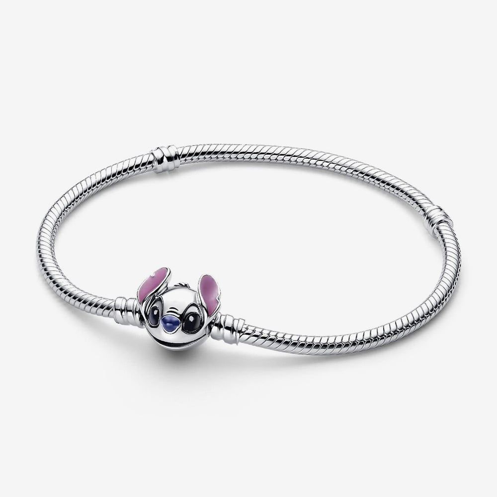 PANDORA 593738C01 Disney Stitch Silver Snake Chain Bracelet