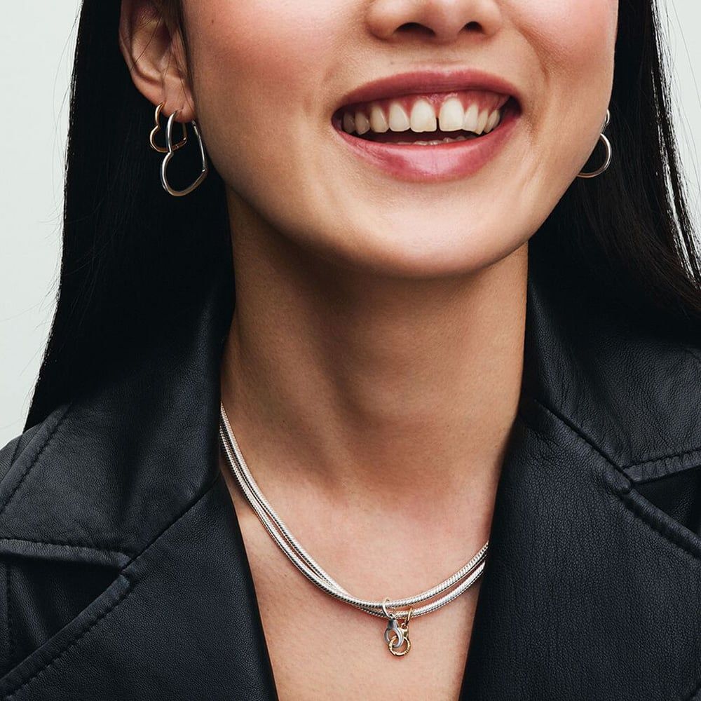 PANDORA 590742HV Moments Silver Snake Chain Necklace - thbaker.co.uk