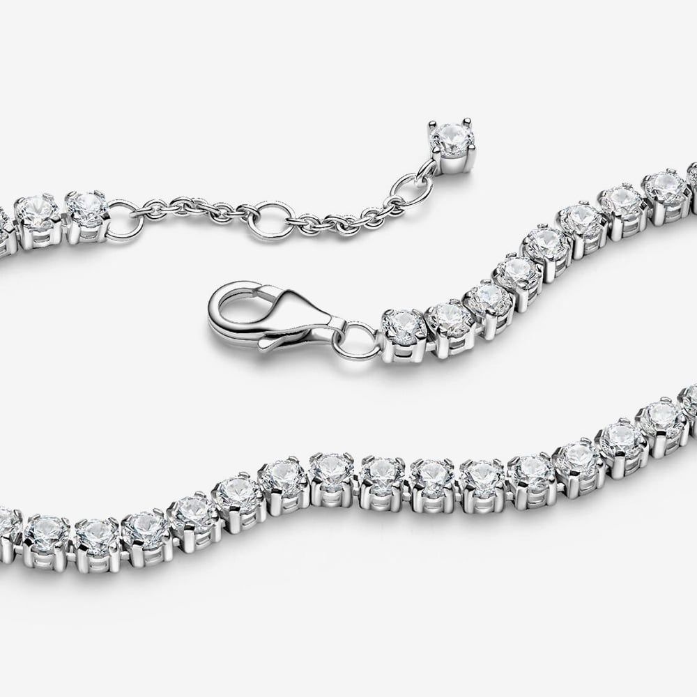 PANDORA 591469C01 Silver Sparkling Cubic Zirconia Tennis Bracelet ...