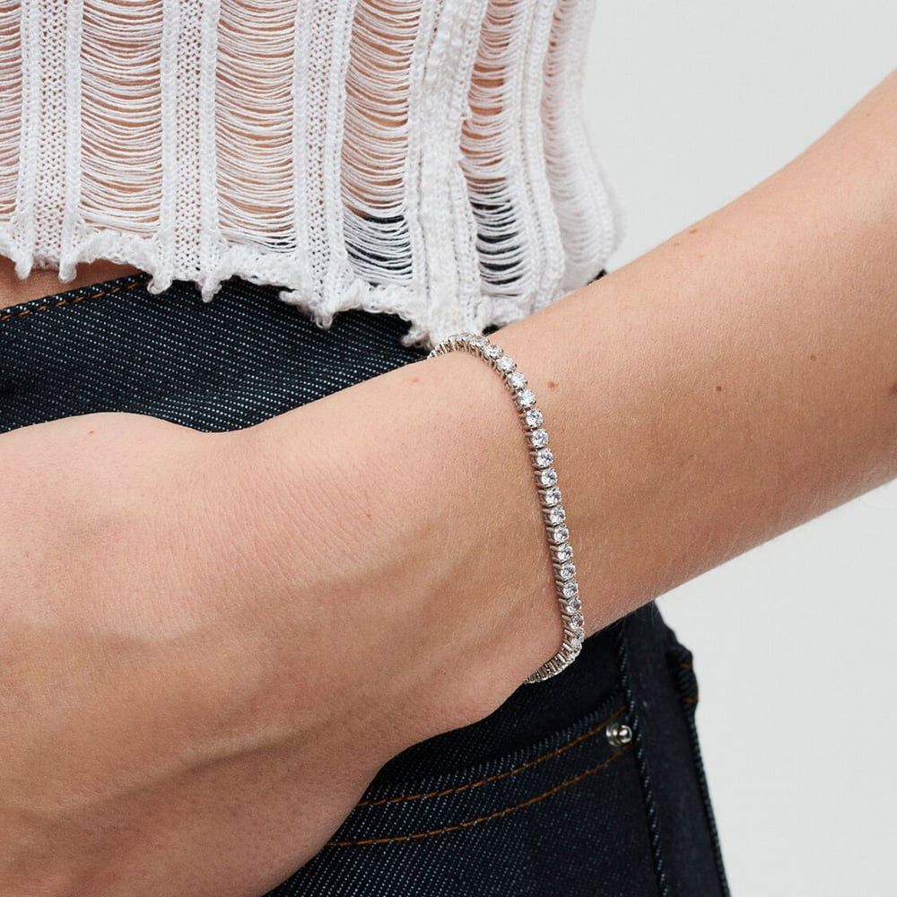 PANDORA 591469C01 Silver Sparkling Cubic Zirconia Tennis Bracelet