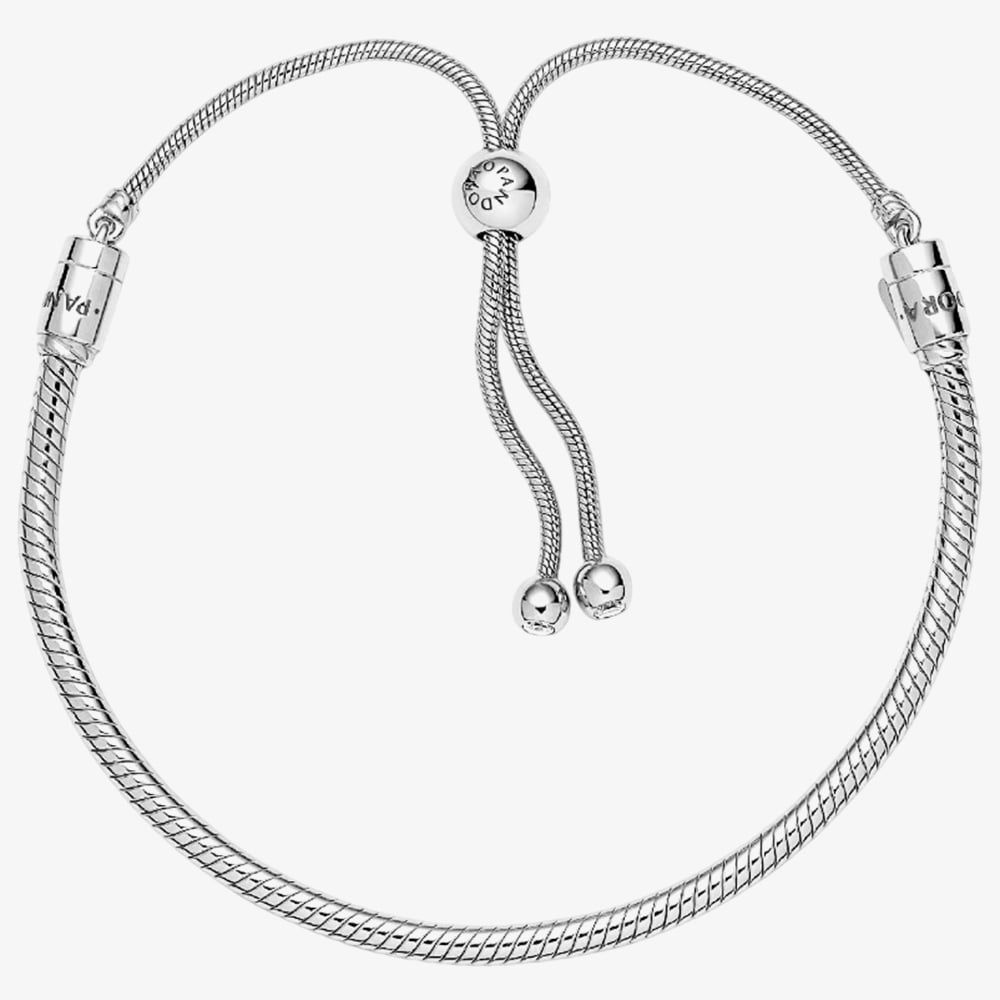 PANDORA 599652C01-2 Silver Snake Chain Slider Bracelet - thbaker.co.uk