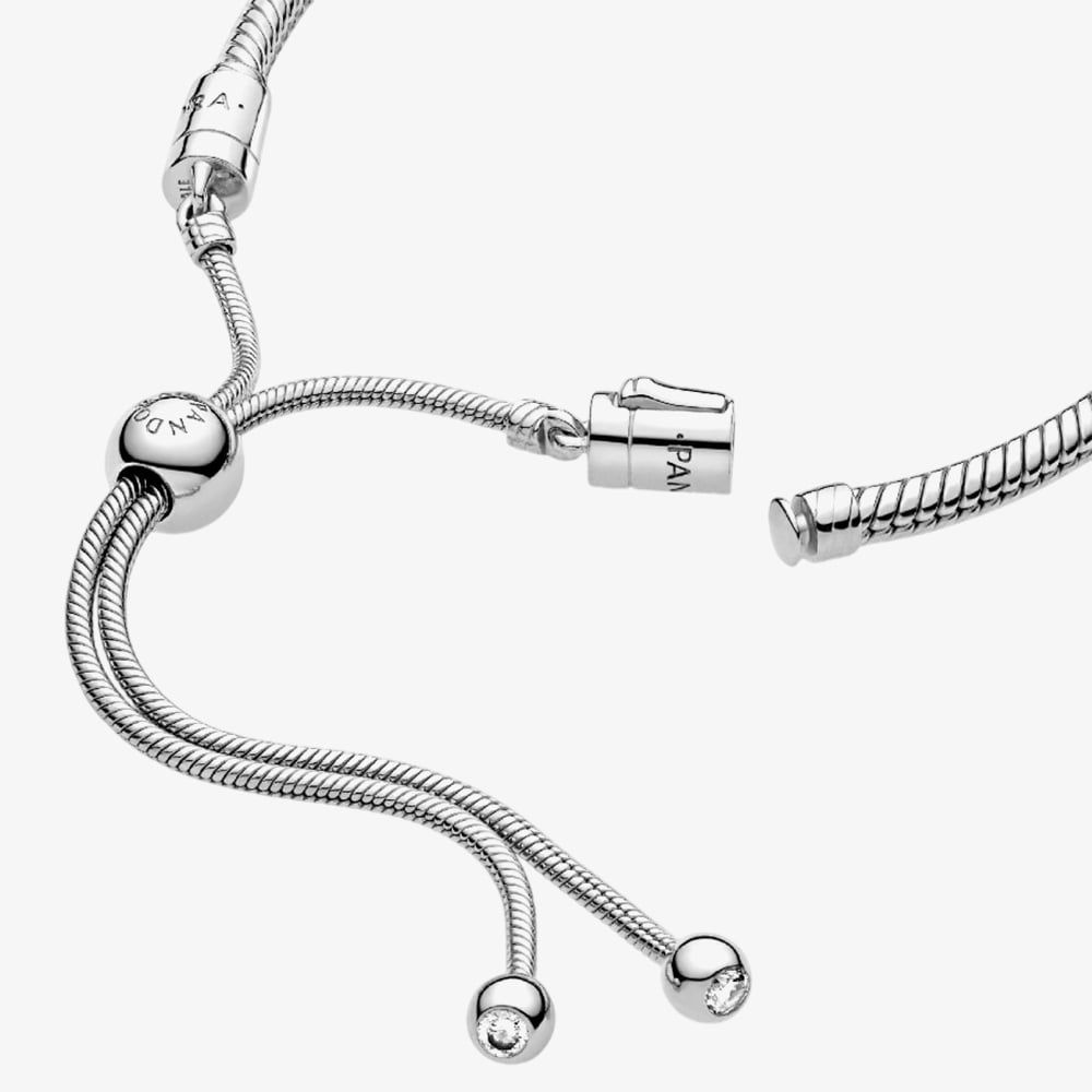 PANDORA 599652C01-2 Silver Snake Chain Slider Bracelet - thbaker.co.uk