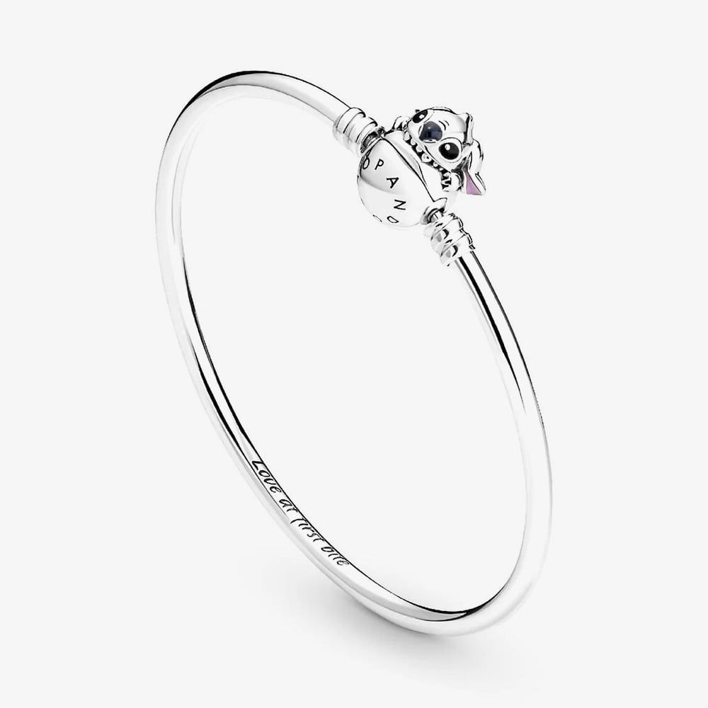 PANDORA 591683C01 Moments Disney Stitch Biting Clasp Bangle