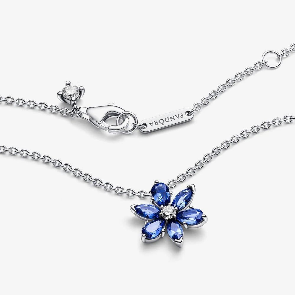 PANDORA 392387C02-45 Sparkling Blue Herbarium Pendant Necklace ...