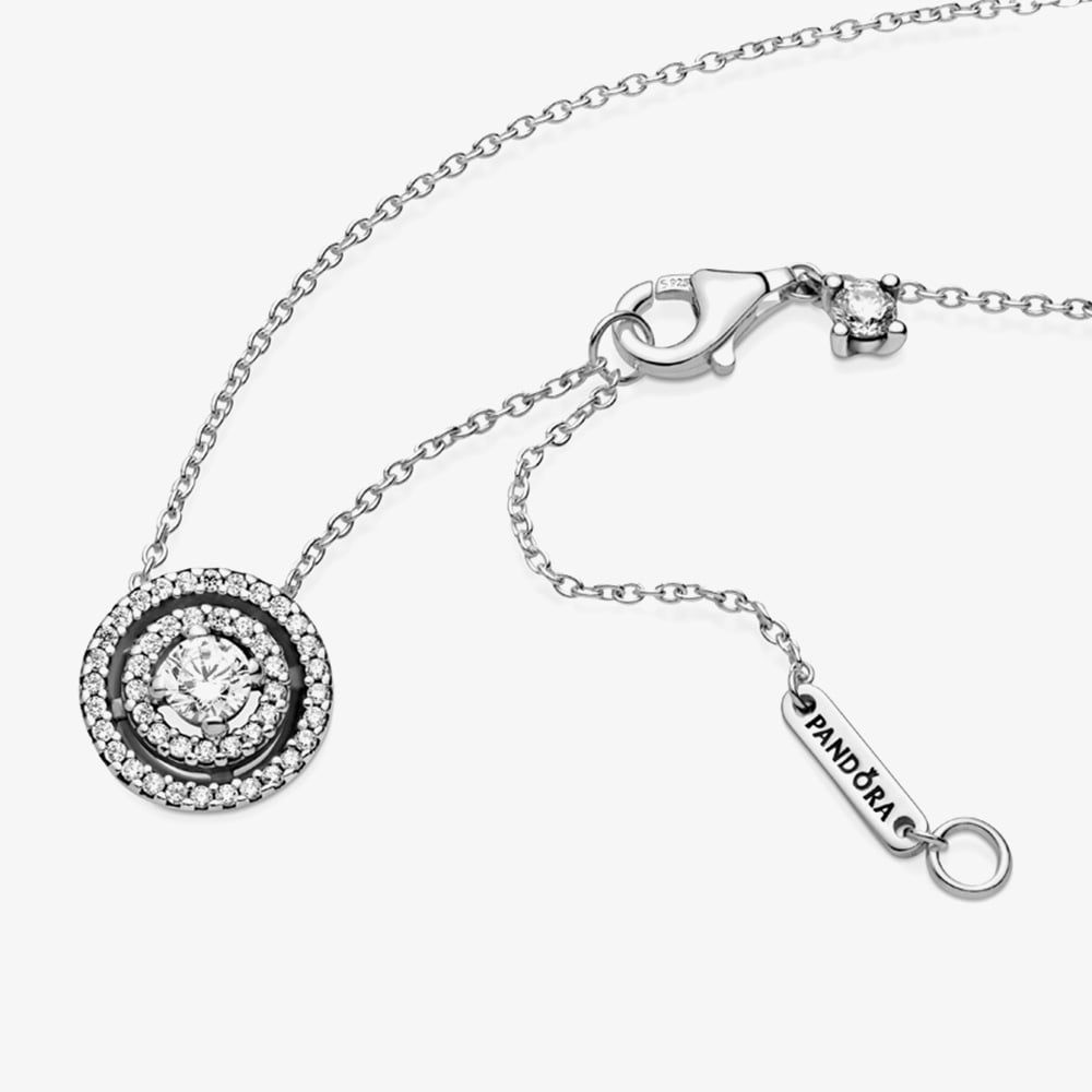 PANDORA 399414C01-45 Sparkling Double Halo Collier Necklace - thbaker.co.uk