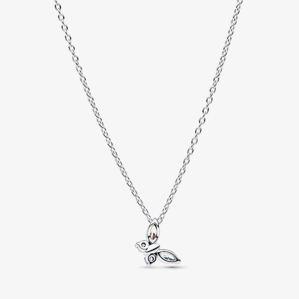 PANDORA 394266C01-45 Silver Sparkling Butterfly Pendant Necklace ...