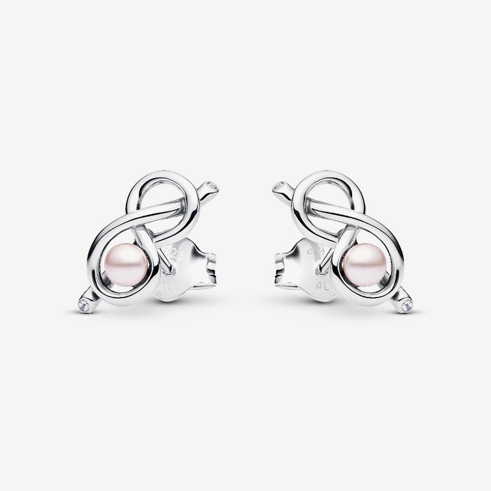 PANDORA 293761C01 Silver Infinity Knot Stud Earrings - thbaker.co.uk